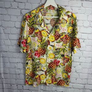 Spongebob Squarepants Patrick Nickelodeon Hawaiian Button Down Shirt Size Small